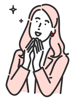 嬉しそうな女性のイラスト