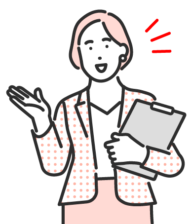 笑顔の女性スタッフイラスト